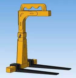 Adjustable hanging hook for handling pallets