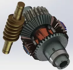 Advanced Differential Gear Box + ( speed reducer worm gear & spider gears)