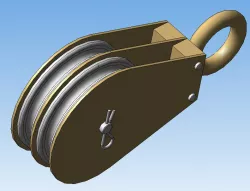 Double suspended block d80mm for rigging