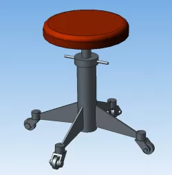 Height-adjustable industrial stool