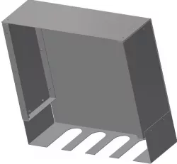 Metal box composed of two elements, side and cover