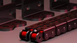 Roller chain ANSI 80 with reverse attachment