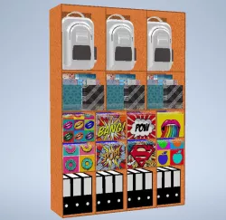 school material display for point of sale