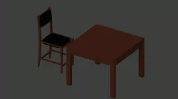 Table & Chair 3D Model
