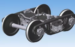 Two-axle bogie for freight railway wagons