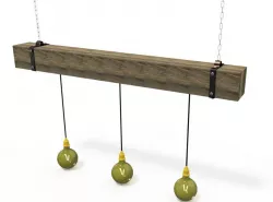 Wood beam chandelier