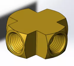4X 1/4" FNPT Cross Brass Fitting