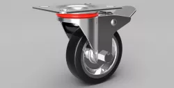 75MM SWIVEL RUBBER WHEEL LOCKING CASTOR