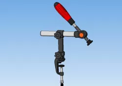 Adjustable angle screw clamp on table clamp