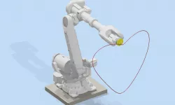 Anthropomorphic robot on a complex path