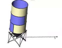 Cement Silo with screw conveyor in Solidworks