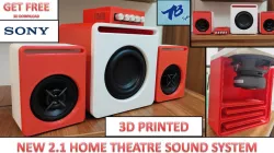 HOME THEATRE - BLUETOOTH SPEAKER SYSTEM 2.1 SONY - TANG BAND SUBWOOFER - 3D PRINTED - DIY