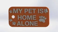 My Pet Is Home Alone Keychain