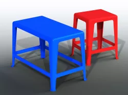 Plastic stool and table