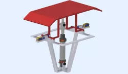 Pneumatic folding table on 2 sides.