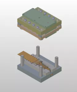 Progressive mold for schuko earth contact