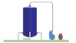 Sanitary water tank filling system