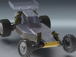 Team Associated RC10-CE buggy - gold pan with stealth transmission