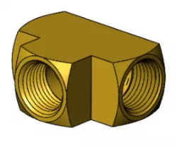 3X 3/8" FNPT Brass Tee Fitting