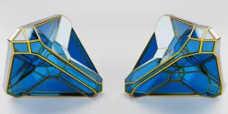 Chamfered tetrahedron with depressed faces