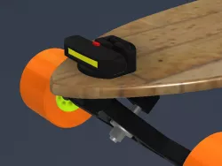 Custom skateboard/longboard truck mount for Night Provision LINE-120 front/rear USB bike light