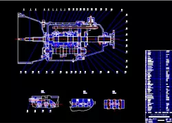 Gearbox 3D solid and 2d Autocad