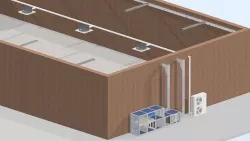 Mixed air conditioning system (UTA) and split heat pump cassette