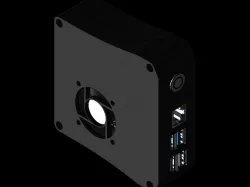 Raspberry Pi 4 Case with Button and DIN Mount