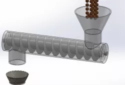 Screw conveyor with motion study