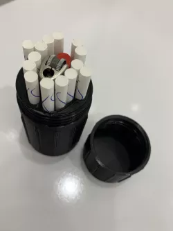 Waterproof case for cigarettes and lighter.