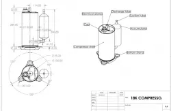 18K Compressor drawing of Split Air Conditioner