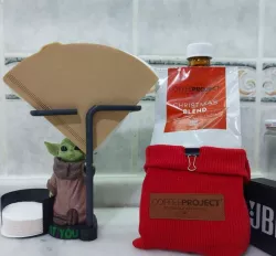 Baby Yoda Holding V60 Filters