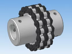 Coupling with chain engagement for shaft d18mm