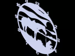 Horse motif clock Laser Cut