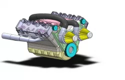 V6 IC Engine basic 3D model