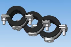 Clamp for fastening glass pipelines