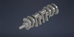 Crankshaft, Flywheel Mounting Flange, Shaft, Main Bearings, and Keyway (i4 Engine)