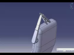 Foldable screen design for rear aisle seat in intercity buses