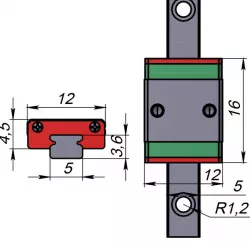 HIWIN MG Series MGN5CZFC Block & MGNR5R Rail