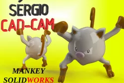 Mankey Pokémon Sérgio CAD CAM