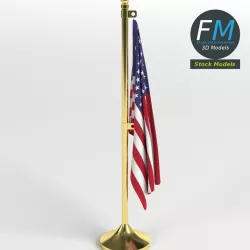 American flag office decor 3D model