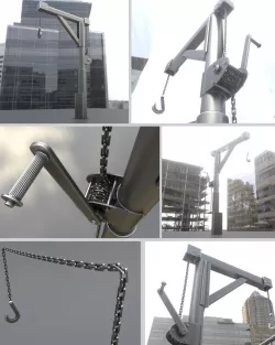 Animated Metal Hand Crane High-Poly Version 3D model