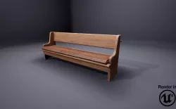 BasicChurchChair Low-poly  3D model