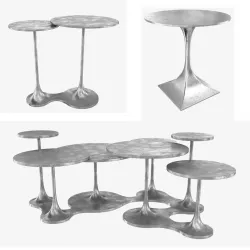 Bernhardt Randolph End Table Circlet Cocktail Table 3d model 3D model