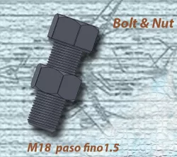 Bolt & nut M18 step 1.5