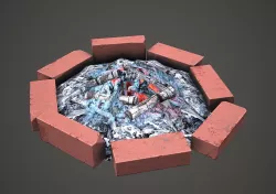 Camp Fire PBR Low Poly Low-poly  3D model
