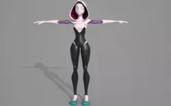 Character - Spider Gwen Rigging Fan Art Low-poly  3D model