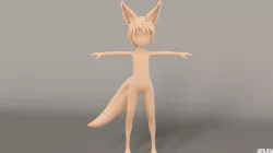 Chibi Base Mesh Furry 3D model
