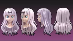 Chika fujiwara Hair style 3D model