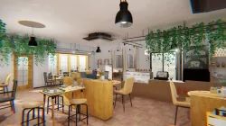 Coffee shop - interior and props Low-poly  3D model